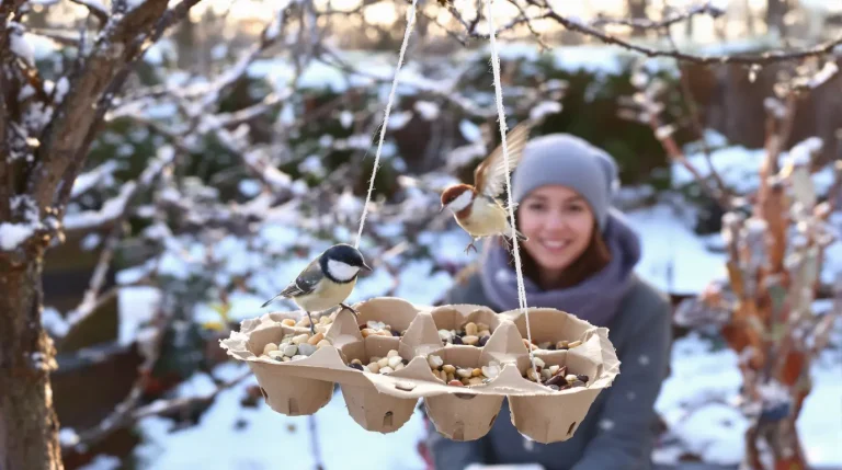 Ne jetez plus vos vieilles boîtes d’œufs, je les transforme au jardin pour attirer les oiseaux tout l’hiver